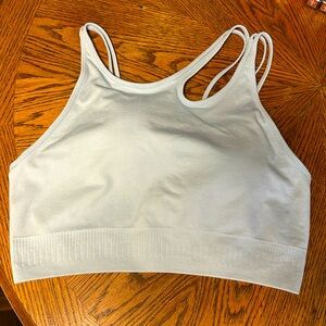 Cotton on body XL NWOT Baby blue cut out strappy crop sports bra top